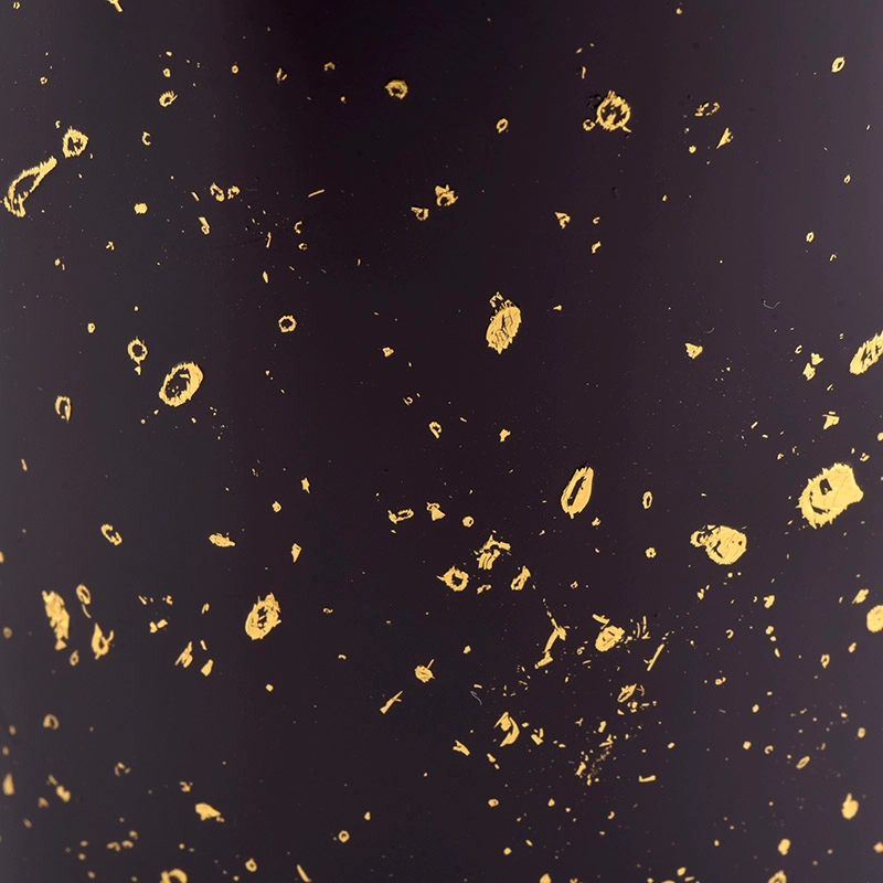 Decorative gold printing black glass candle jars wholesale Decorative gold printing black glass candle jars wholesale