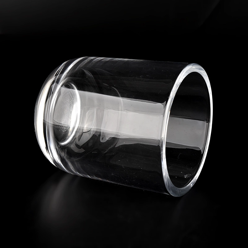 crystal 10oz glass candle jars with thick wall and round bottom