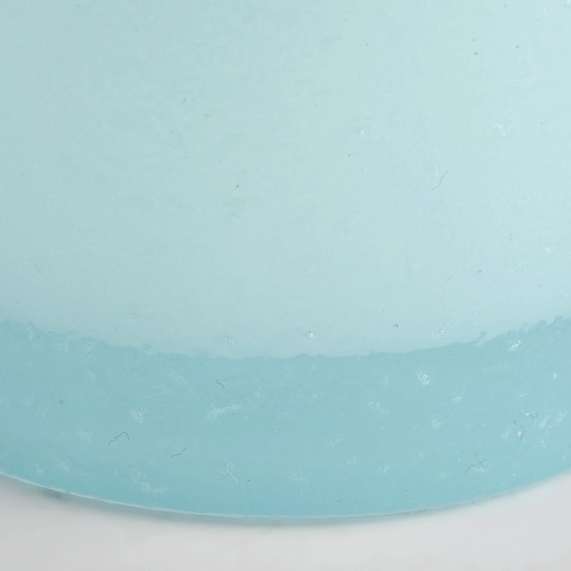light blue colored glass candle vessel 8 oz