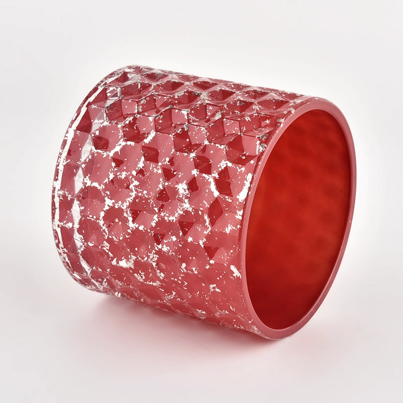Wholesale 440ml red with shinning effect glass jar with lids for wedding Wholesale 440ml red with shinning effect glass jar with lids for wedding
