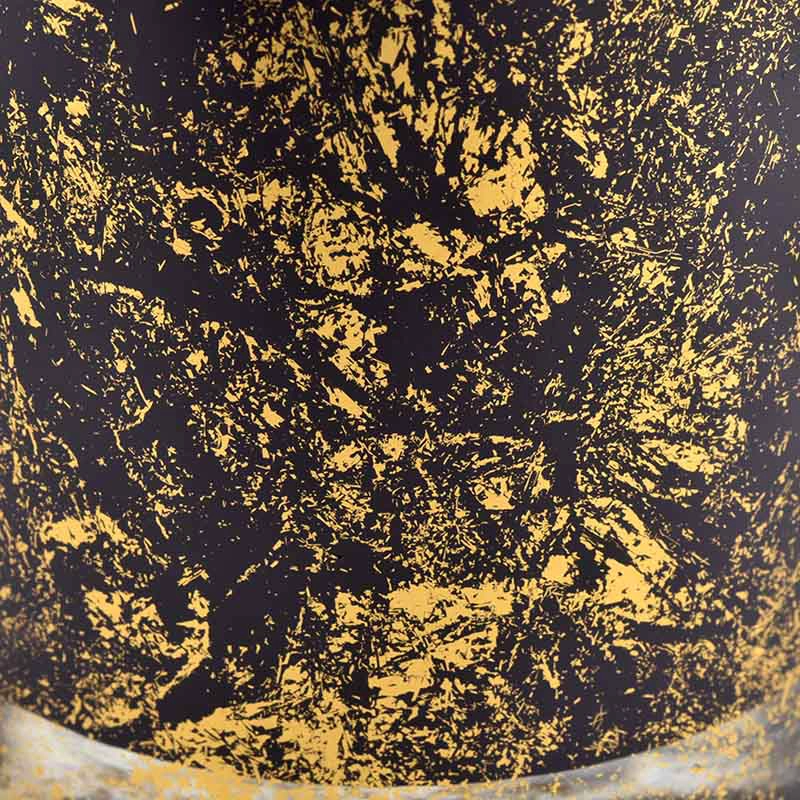 Sunny Glassware golden printing dust with black glass candle jars in bulk wholesale Sunny Glassware golden printing dust with black glass candle jars in bulk wholesale