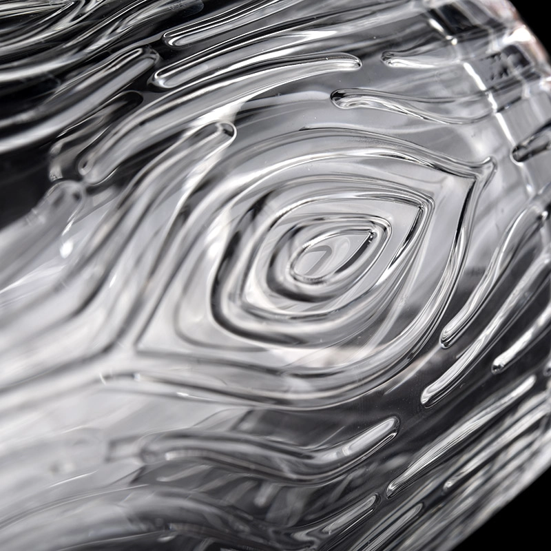 Custom Label Glass Candle Holder Tree Embossed Pattern Glass Candle Jars Custom Label Glass Candle Holder Tree Embossed Pattern Glass Candle Jars
