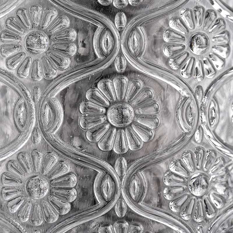 Embossed Pattern Glass Candle Jar with Lids For Candle Marking Embossed Pattern Glass Candle Jar with Lids For Candle Marking