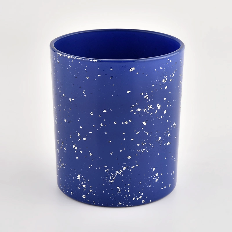 White spots blue container candle luxury candle Jars glass White spots blue container candle luxury candle Jars glass