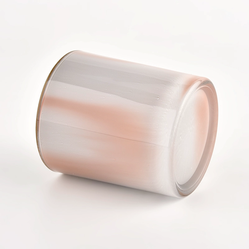 OEM luxury pink glass candle jar glossy candle vessel OEM luxury pink glass candle jar glossy candle vessel