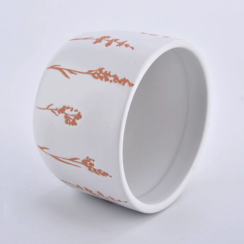 14oz cylinder flower ceramic candle jar wholesale 14oz cylinder flower ceramic candle jar wholesale