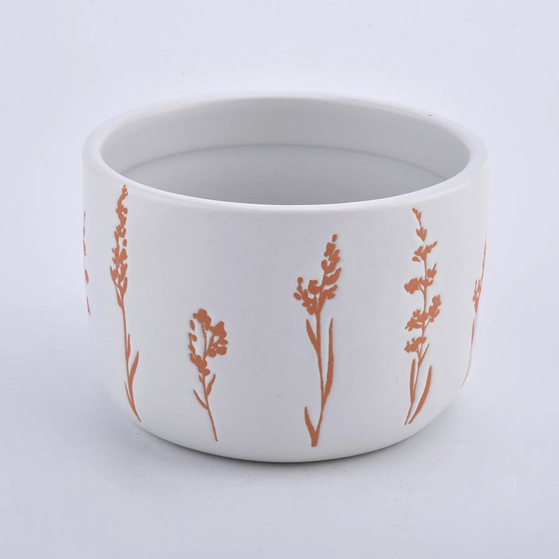14oz cylinder flower ceramic candle jar wholesale 14oz cylinder flower ceramic candle jar wholesale