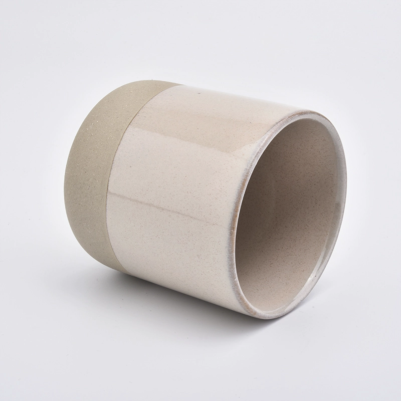 empty glossy ceramic candle vessel wholesale