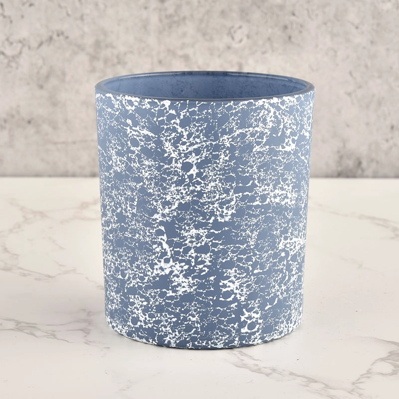 luxury blue glass candle jars for scent candles in bulk