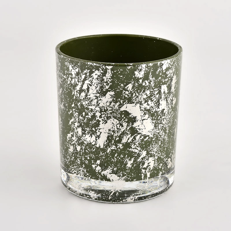 Wholesale home green glass candles container matte candle vessels for decorative Wholesale home green glass candles container matte candle vessels for decorative