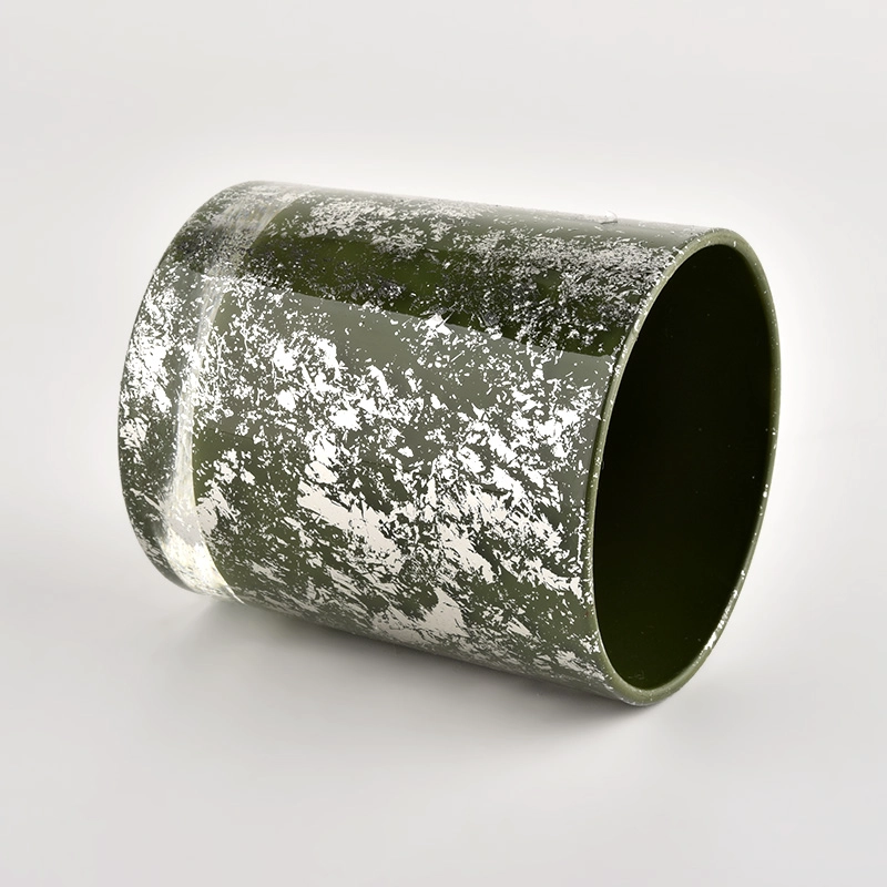 Wholesale home green glass candles container matte candle vessels for decorative Wholesale home green glass candles container matte candle vessels for decorative