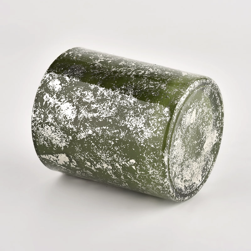 Wholesale home green glass candles container matte candle vessels for decorative Wholesale home green glass candles container matte candle vessels for decorative