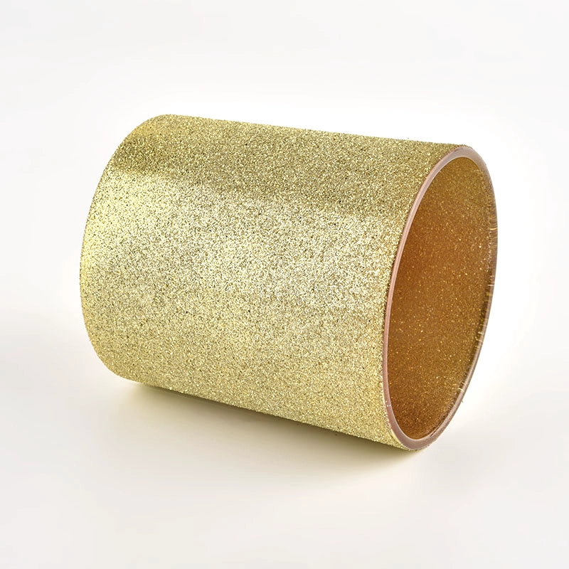 Golden metallic shining 10oz glass candle jars for candles Golden metallic shining 10oz glass candle jars for candles