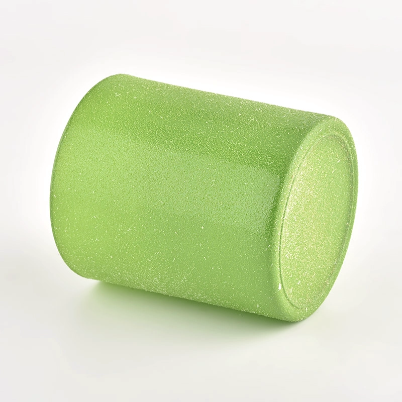hot sale glass candle jar frost green glass jar for home decor