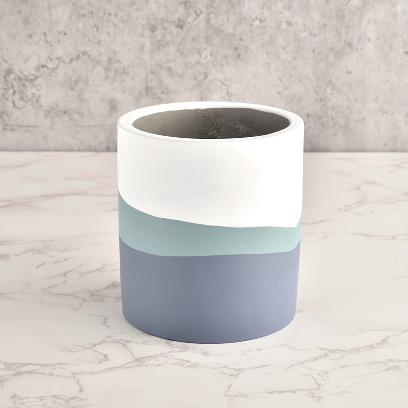 Concrete Ceramic Candle Jar Candlestick For Birthday Party Dining Customized