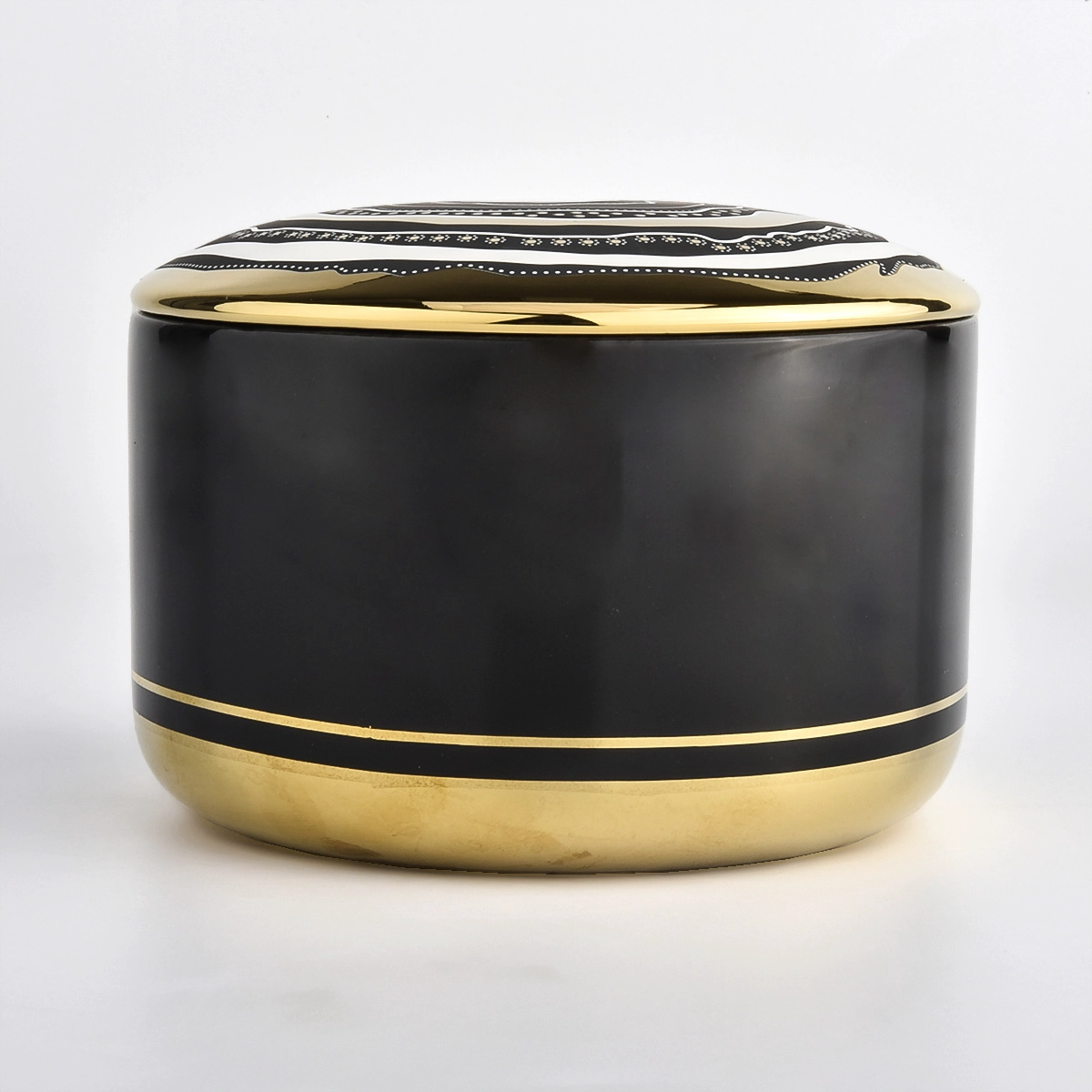 High-end Black Ceramic Candle Vessel with Lids Wholesale High-end Black Ceramic Candle Vessel with Lids Wholesale