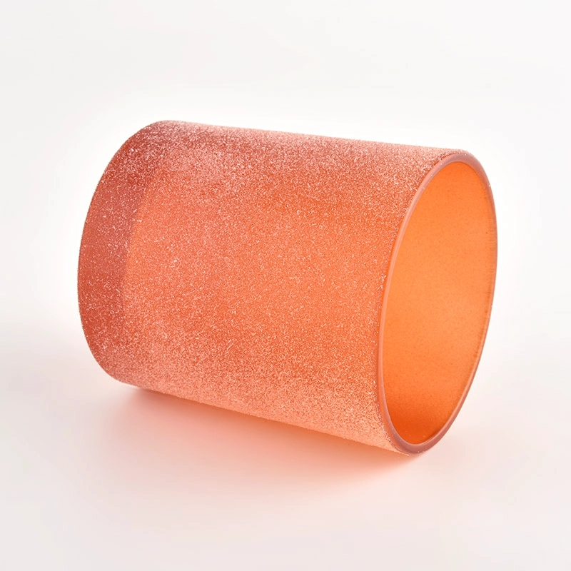 Wholesale Orange Frosted Glass Candle Jars For Home Direction