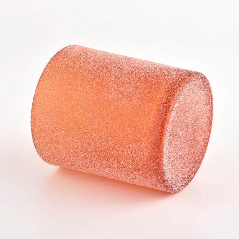 Wholesale Orange Frosted Glass Candle Jars For Home Direction