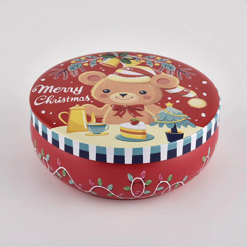 custom candle jar metal 4oz 6oz 8oz candle container metal with christmas