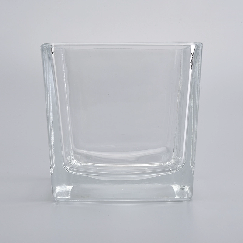 Large capacity Clear Square Glass Jars Vessel Wholesale