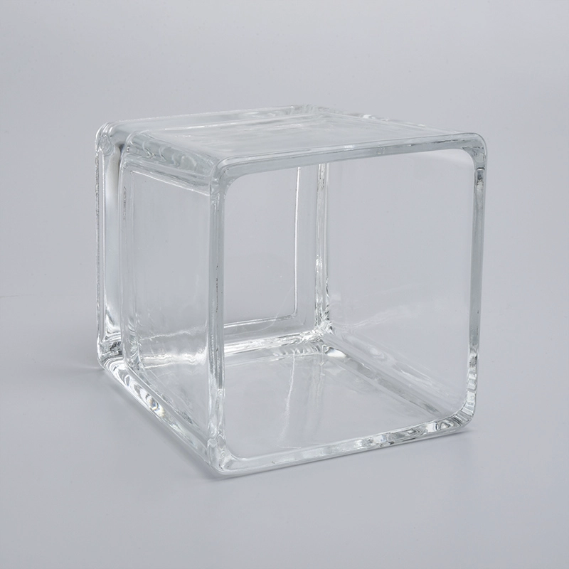 Large capacity Clear Square Glass Jars Vessel Wholesale