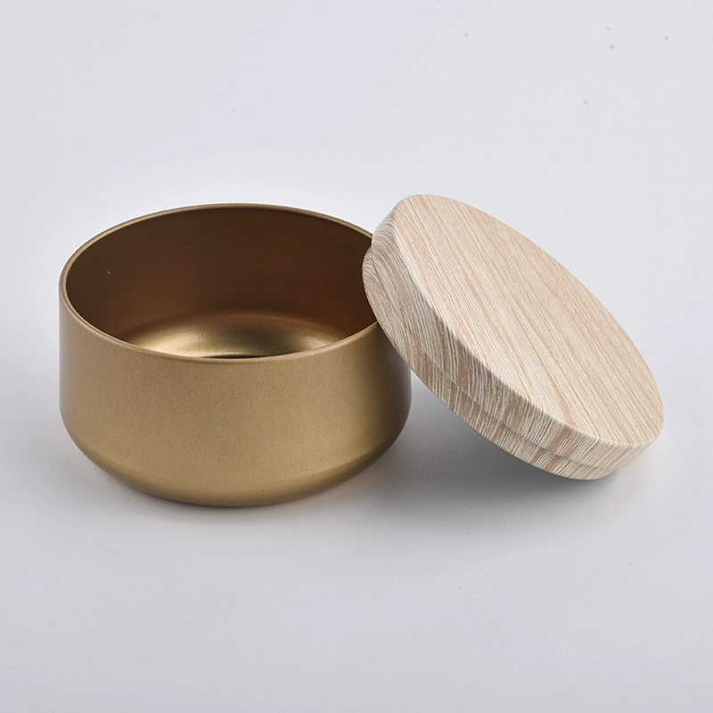 Custom small tin candle scent containers with lids
