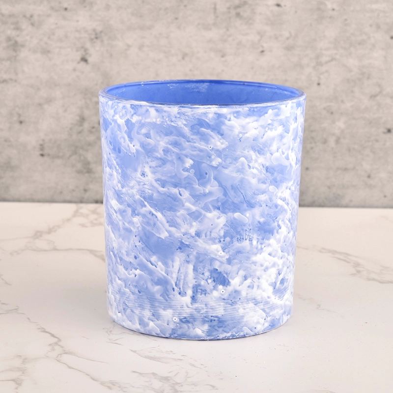 Customized Pattern Empty 300ml Glass Candle Containers with home decor