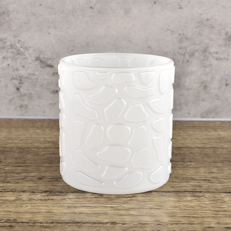 Wholesale Luxury Custom Empty White Glass candle jar