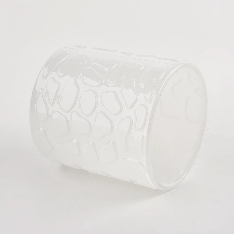 Wholesale Luxury Custom Empty White Glass candle jar