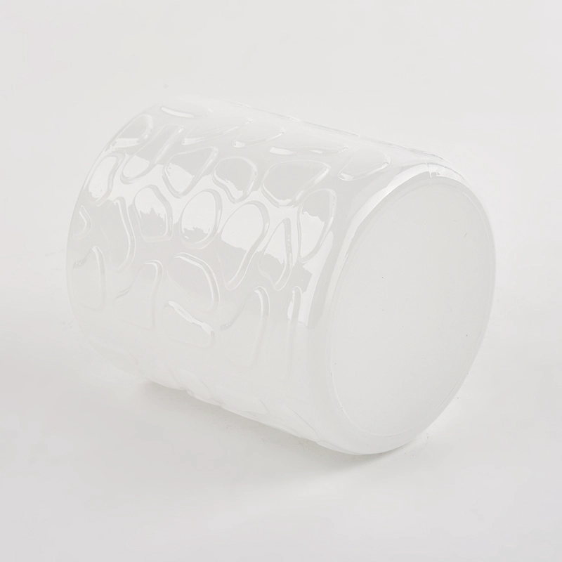 Wholesale Luxury Custom Empty White Glass candle jar