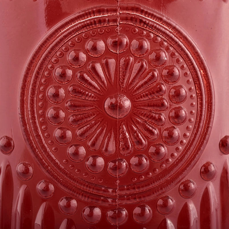 new design emboss glass candle jar for making