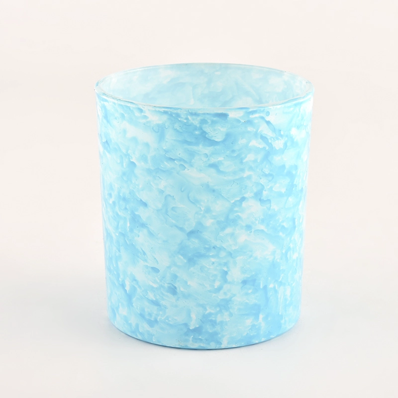 300ml Blue color glass candle vessel wholesale