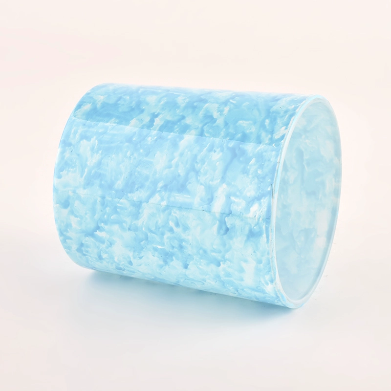 300ml Blue color glass candle vessel wholesale