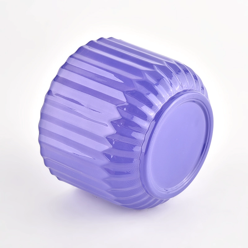 Luxury purple stripe glass cancle vessel with home decor