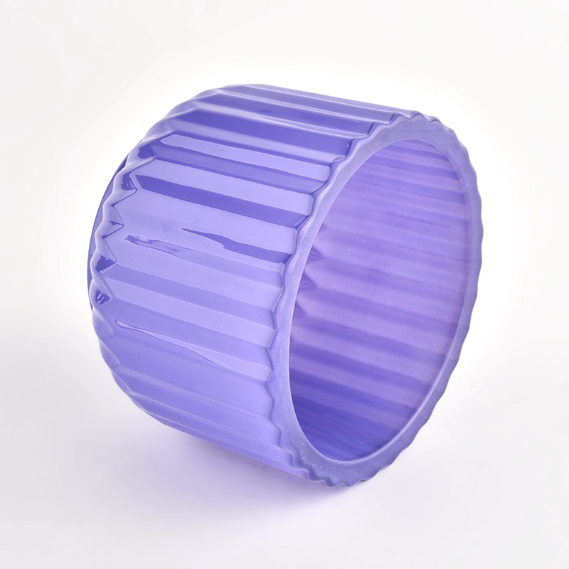 Luxury purple stripe glass cancle vessel with home decor