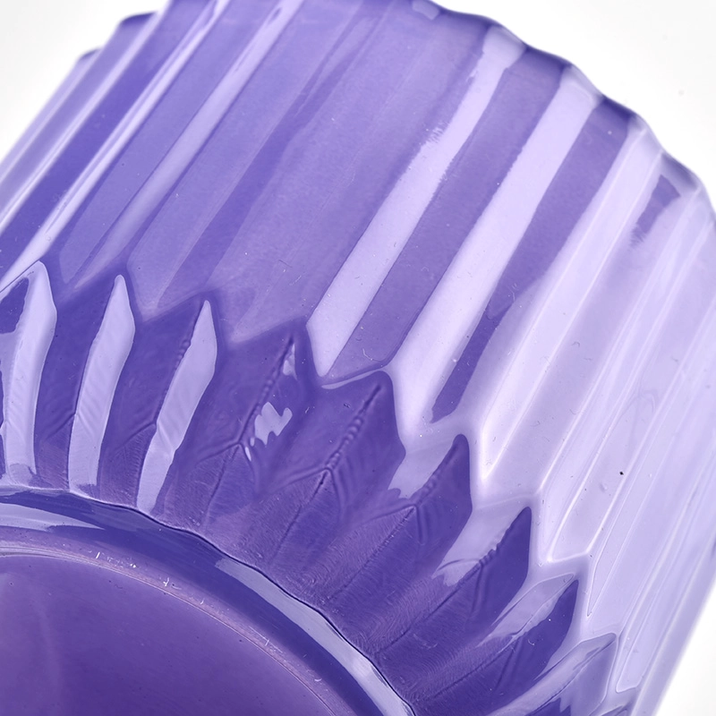 Luxury purple stripe glass cancle vessel with home decor