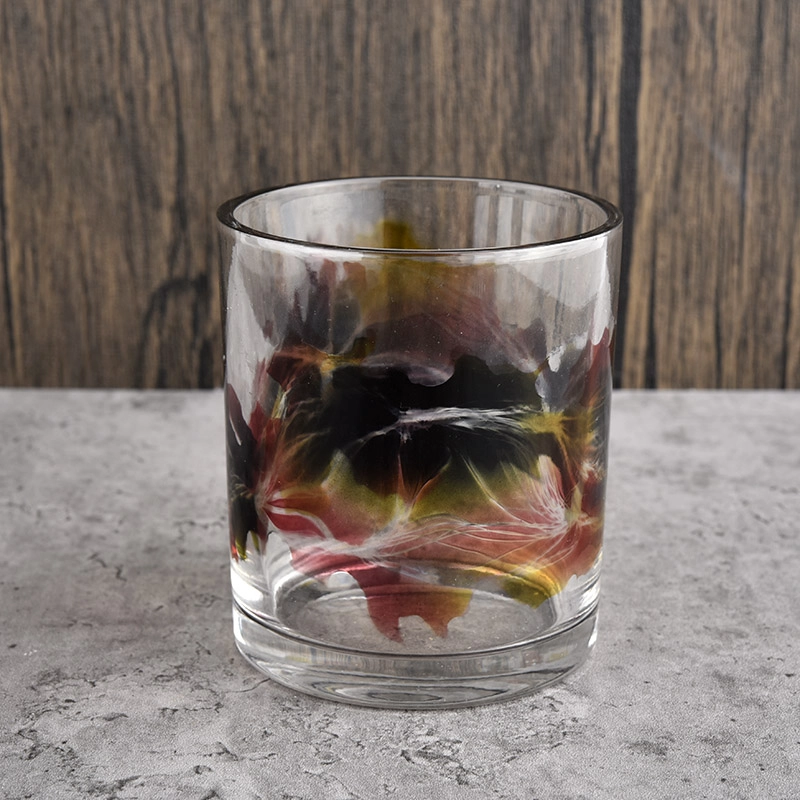 luxury clear glass candle jar with artwork luxury clear glass candle jar with artwork