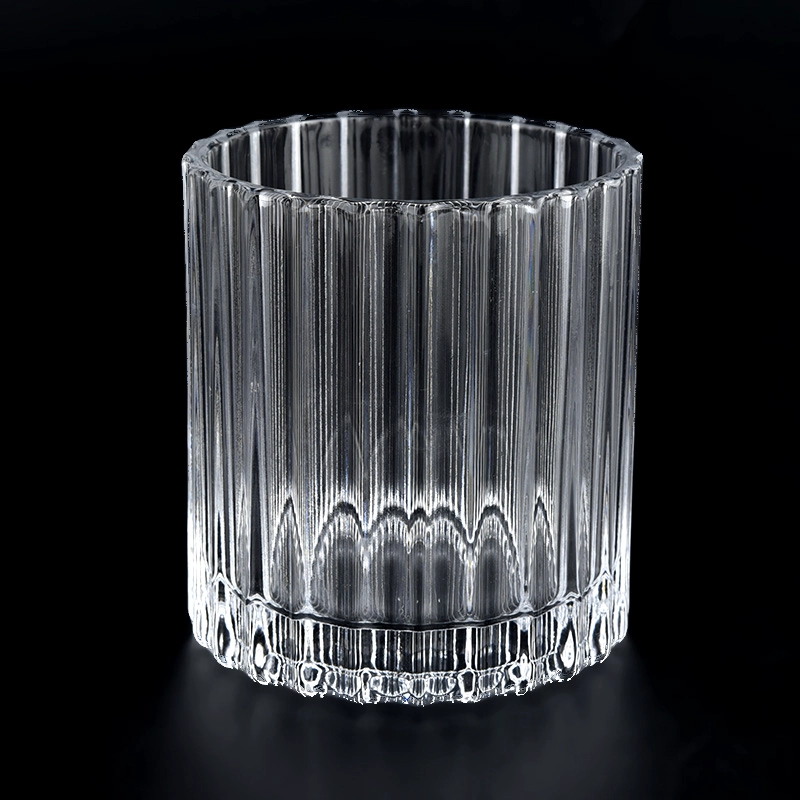 private label strip pattern candle glass jar with lid wholesale
