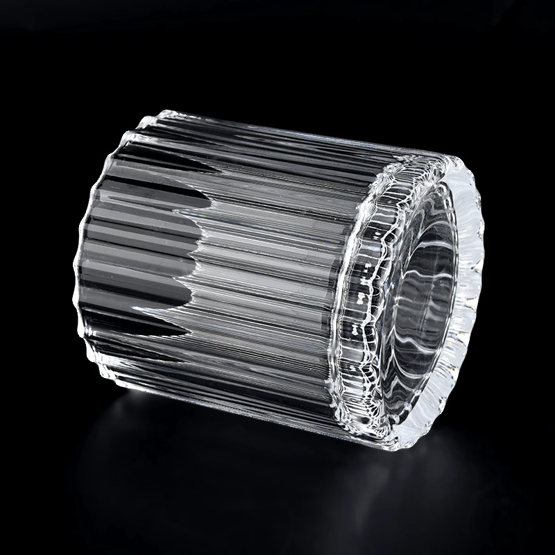 private label strip pattern candle glass jar with lid wholesale
