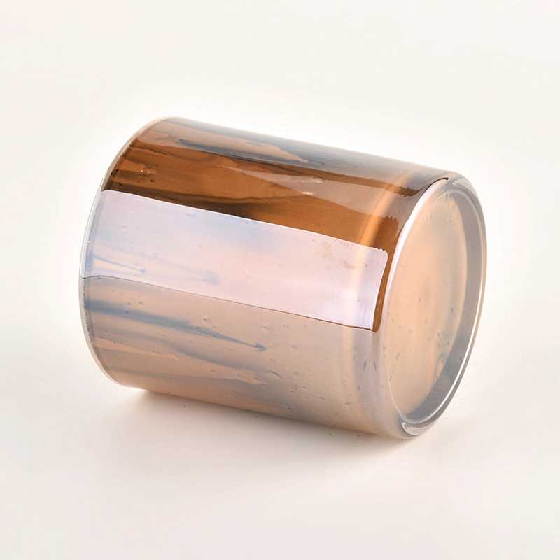luxury glossy metal color glass candle holder luxury glossy metal color glass candle holder