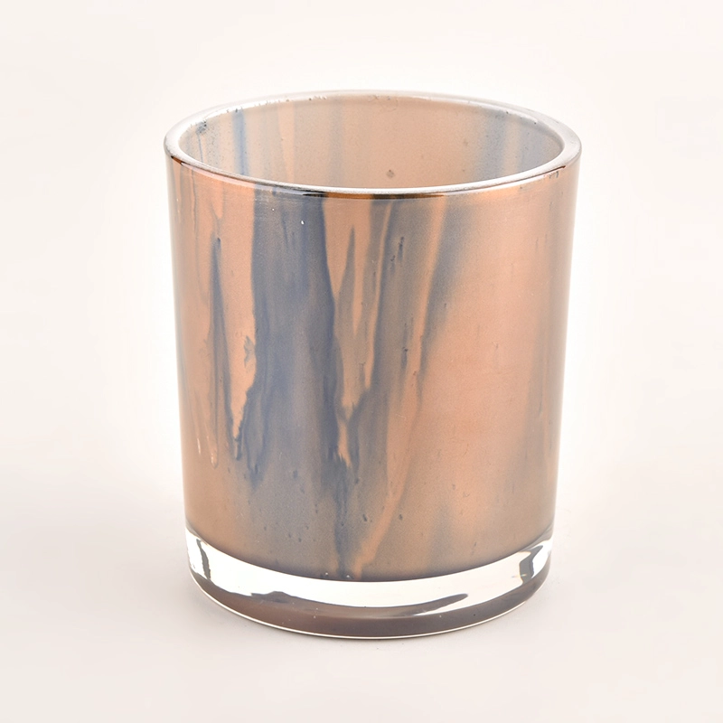 luxury glossy metal color glass candle holder luxury glossy metal color glass candle holder