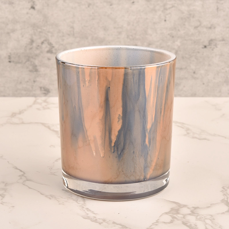 luxury glossy metal color glass candle holder luxury glossy metal color glass candle holder