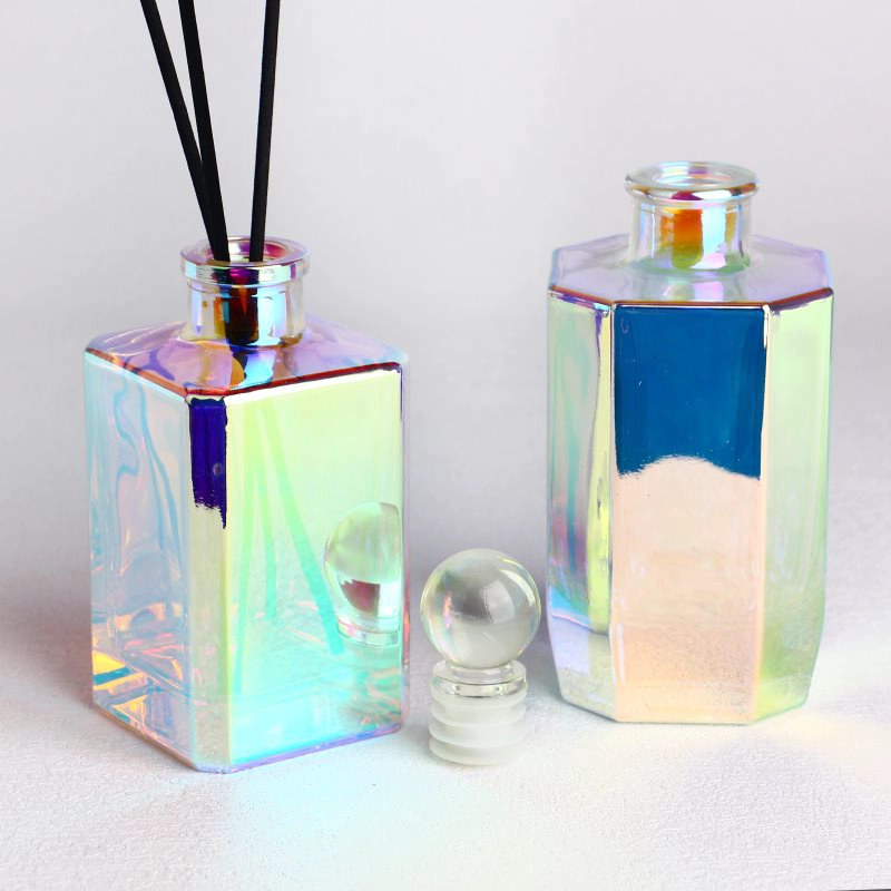 Prism Electroplated Glass Diffuser Bottles with Caps