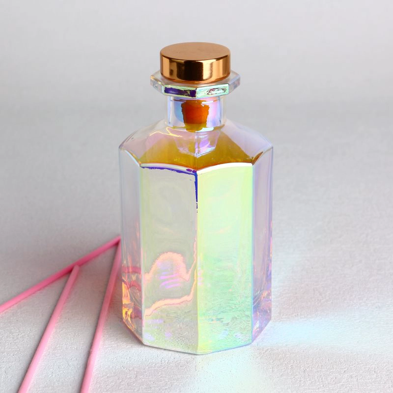 Prism Electroplated Glass Diffuser Bottles with Caps