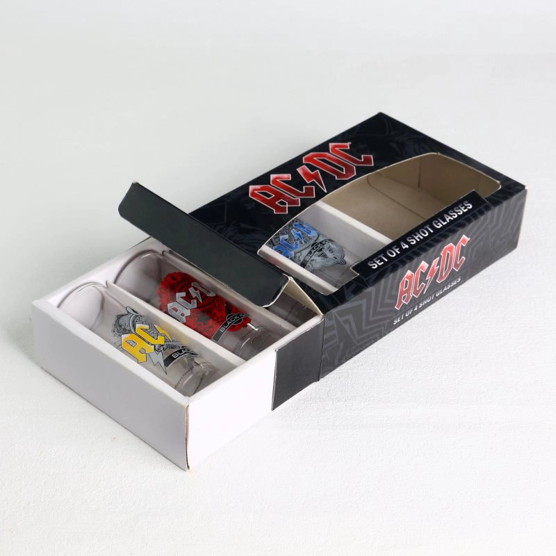 Verres à shot imprimés avec décalcomanie 2oz, Logo personnalisé, avec boîte-cadeau de dessin animé imprimé en couleur personnalisée, produits périphériques