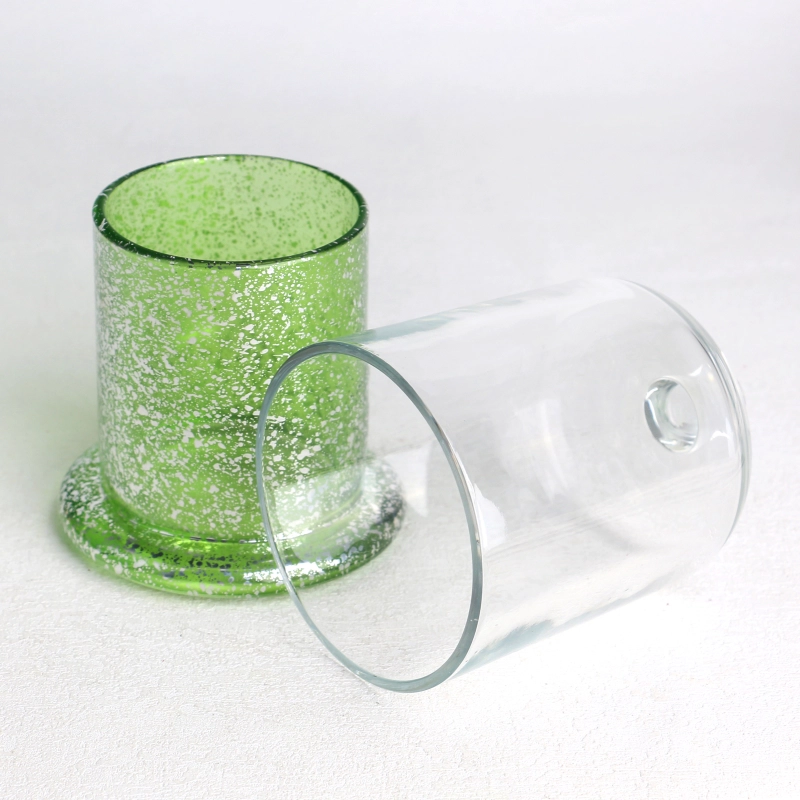 Candelador de vidrio en forma de campana con láser con láser verde transparente
