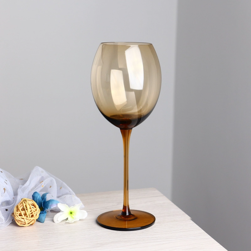 Colored blue brown bordeaux red wine glasses set of 2