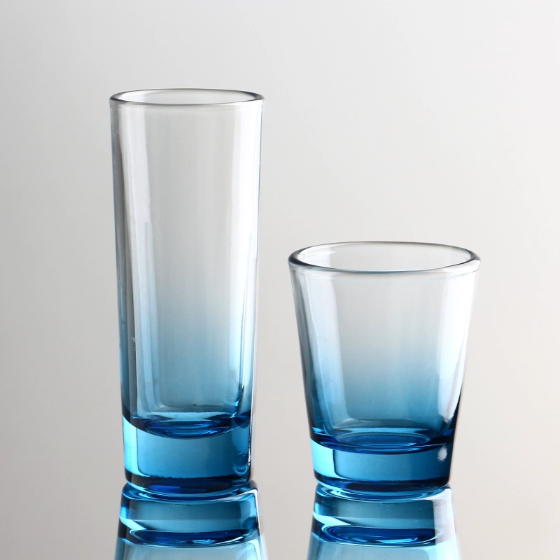 Planges de tir bleu dégradé de 1,5 oz de 1,5 oz Ensemble avec une base lourde