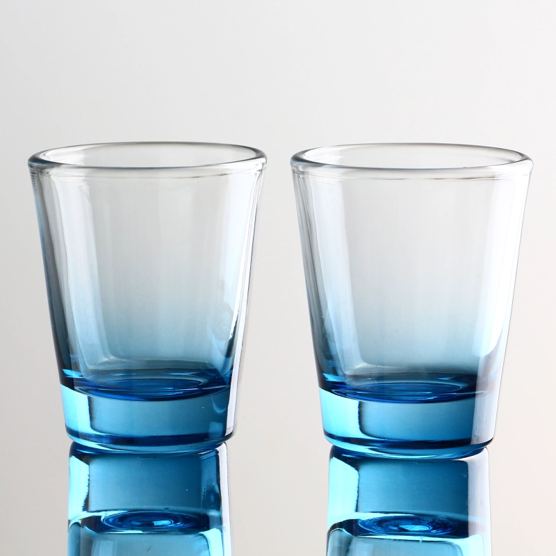 Planges de tir bleu dégradé de 1,5 oz de 1,5 oz Ensemble avec une base lourde