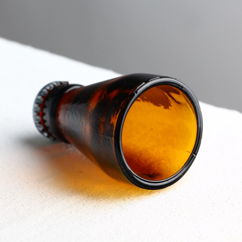 Colored brown beer bottle shot glasses for spirit. Man Cave Decor. Fathers Day Gift.